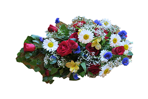 Blommor till begravning Nykvarn - Beställ blommor till begravning - Kistdekoration i sommarens färger