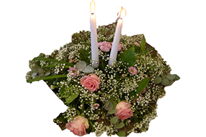 Blommor till begravning Nykvarn - Beställ blommor till begravning - Sorgdekoration med ljus 3