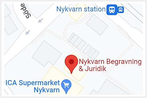 Begravningsbyrå Nykvarn- Nykvarn Begravning & Juridik - Begravningar Nykvarn - Karta - 1